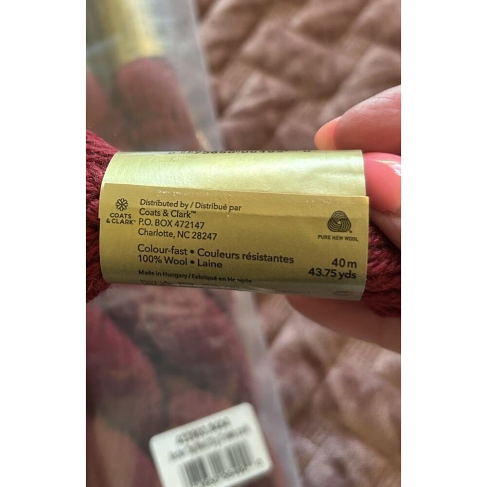 Vtg Anchor Tapisserie 100% Wool Yarn Red 6 Skeins 10M #08404 Needlepoint Thread - Picture 5 of 6